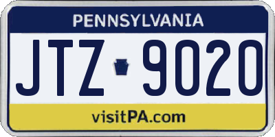 PA license plate JTZ9020