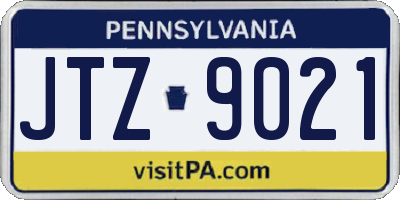 PA license plate JTZ9021