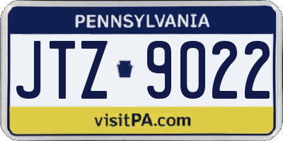 PA license plate JTZ9022