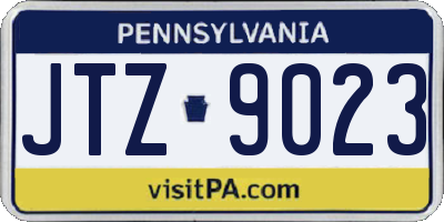 PA license plate JTZ9023