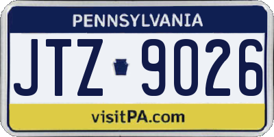 PA license plate JTZ9026