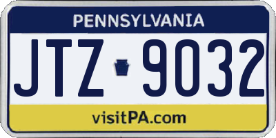 PA license plate JTZ9032