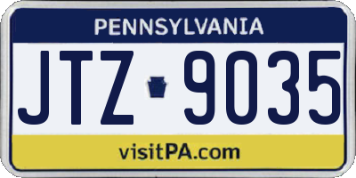 PA license plate JTZ9035