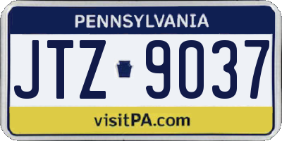 PA license plate JTZ9037