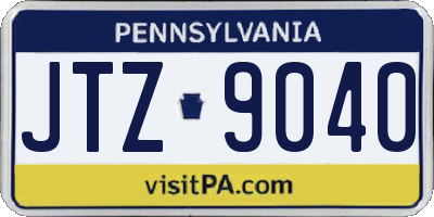 PA license plate JTZ9040