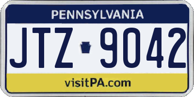 PA license plate JTZ9042