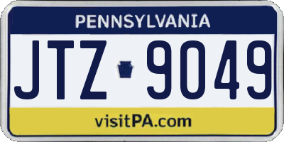 PA license plate JTZ9049