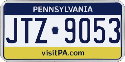 PA license plate JTZ9053