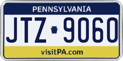 PA license plate JTZ9060