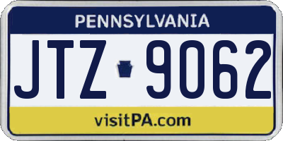 PA license plate JTZ9062