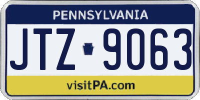 PA license plate JTZ9063