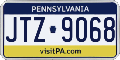 PA license plate JTZ9068