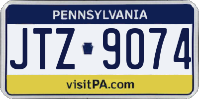 PA license plate JTZ9074