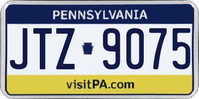 PA license plate JTZ9075