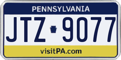 PA license plate JTZ9077