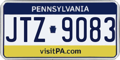 PA license plate JTZ9083