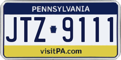 PA license plate JTZ9111