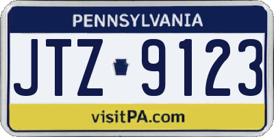 PA license plate JTZ9123