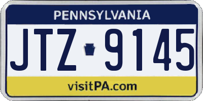PA license plate JTZ9145