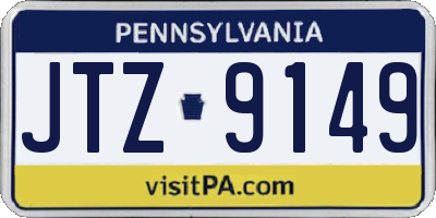 PA license plate JTZ9149