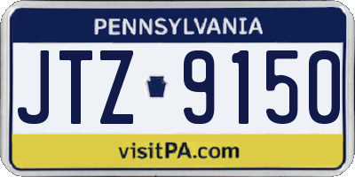 PA license plate JTZ9150