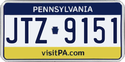 PA license plate JTZ9151