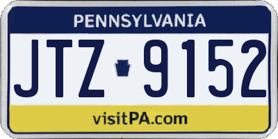 PA license plate JTZ9152