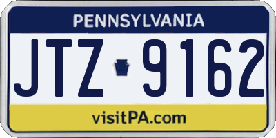 PA license plate JTZ9162