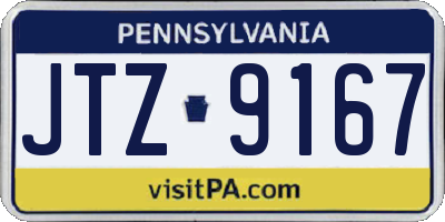PA license plate JTZ9167