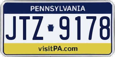 PA license plate JTZ9178