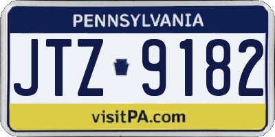 PA license plate JTZ9182