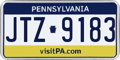 PA license plate JTZ9183