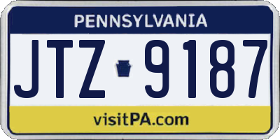 PA license plate JTZ9187