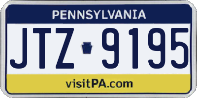 PA license plate JTZ9195
