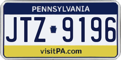 PA license plate JTZ9196