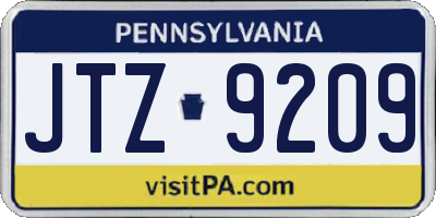PA license plate JTZ9209