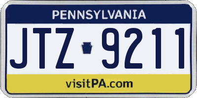 PA license plate JTZ9211