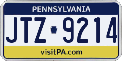 PA license plate JTZ9214