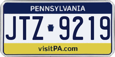 PA license plate JTZ9219