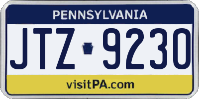 PA license plate JTZ9230
