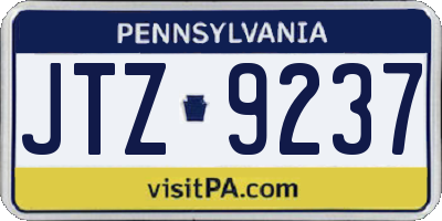 PA license plate JTZ9237
