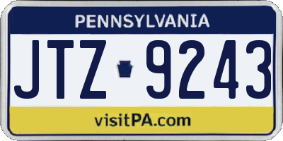 PA license plate JTZ9243