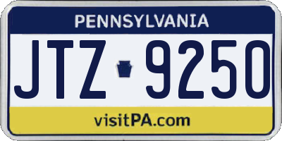 PA license plate JTZ9250