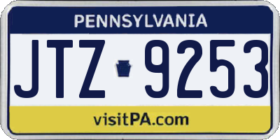 PA license plate JTZ9253