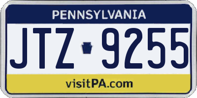 PA license plate JTZ9255