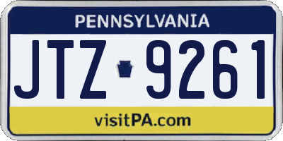PA license plate JTZ9261