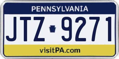 PA license plate JTZ9271