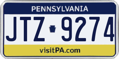 PA license plate JTZ9274