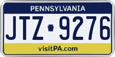 PA license plate JTZ9276