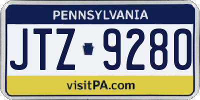 PA license plate JTZ9280
